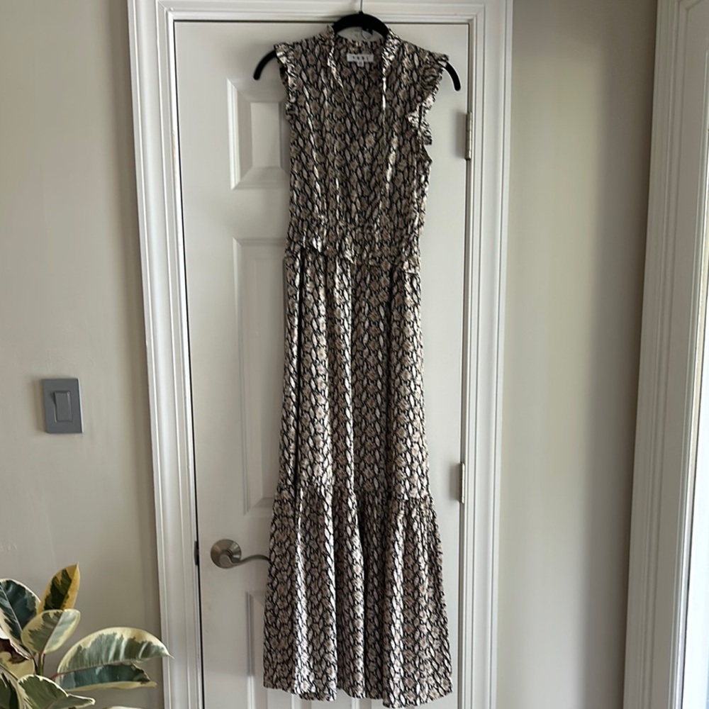 THML Black and White Geometric Maxi Dress
